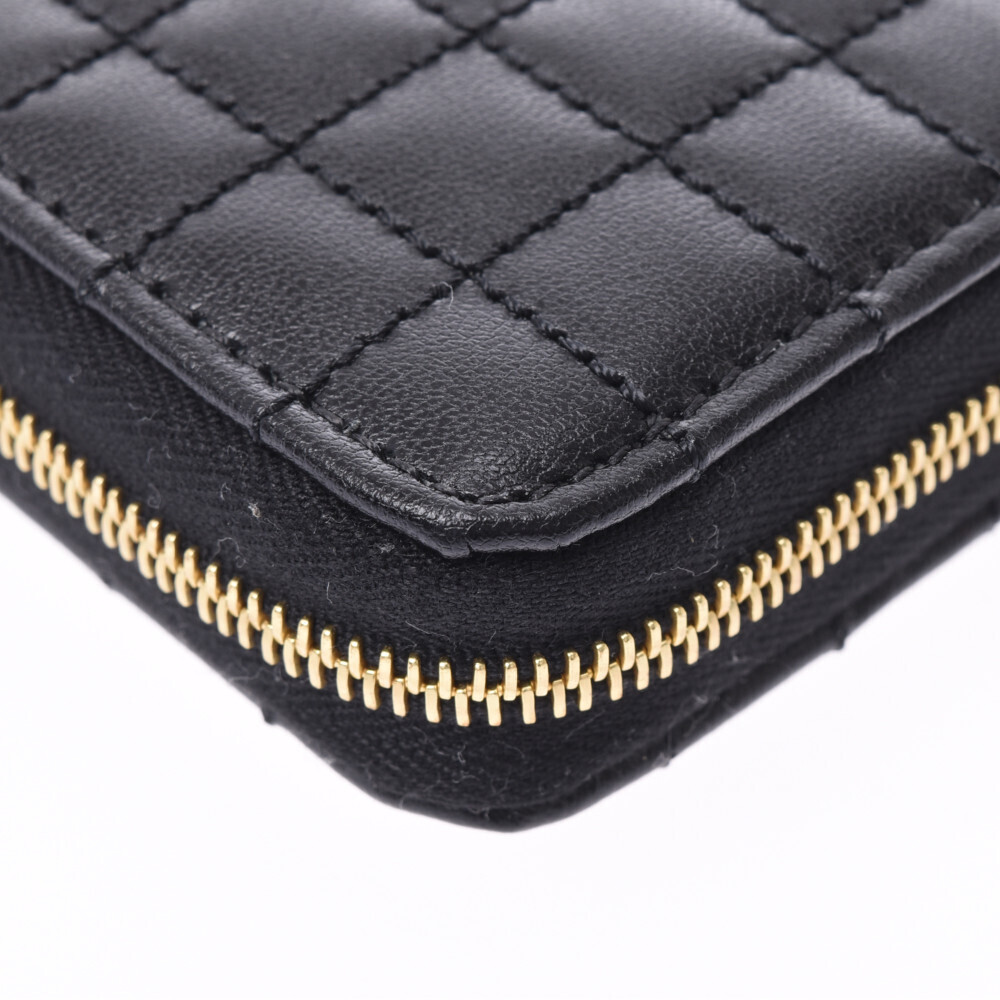 Celine Quilted Zip Round Black Leather Calfskin Wallet - Picture 6 of 12